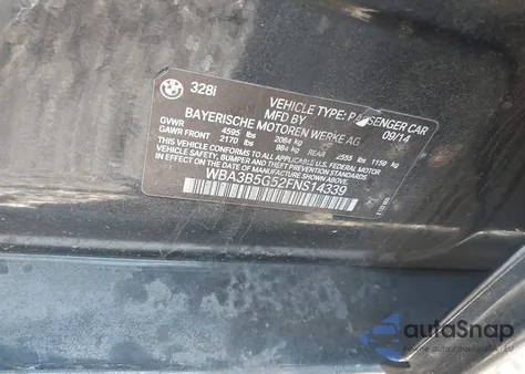 2015 BMW 328I xDrive from USA, damaged, VIN WBA3B5G52FNS14339